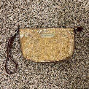 Vintage Betsey Johnson Rose Gold Metallic Clutch Bag